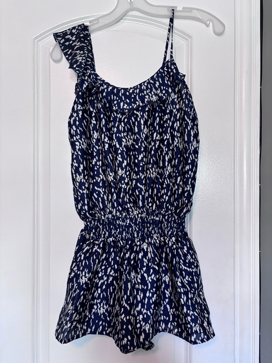 Timing Pants - Timing Navy and White Printed Sleeveless Romper Size Small